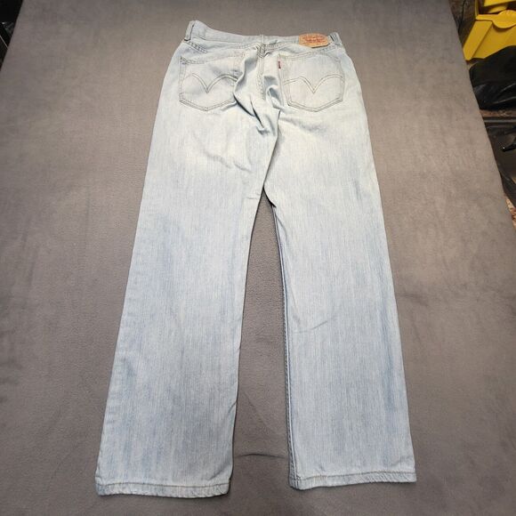 Levi's 505 Jeans Mens 32x30 Blue Regular Fit Straight Leg Distressed Denim - Picture 9 of 10